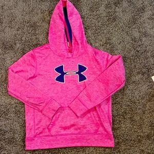 Womens under armour hoodie pullover pink size large
